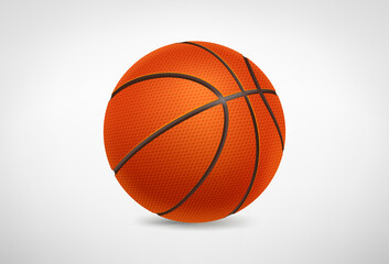 Realistic detailed basketball ball on white background