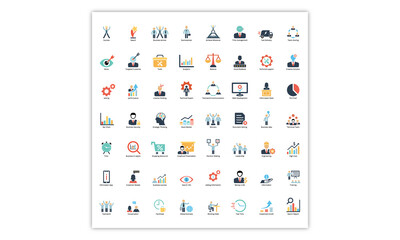 Business and marketing icons set isolated design flat vector art icon design.