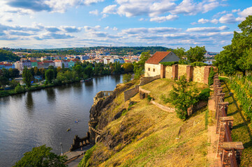 Fototapeta na wymiar Vltava river as seen from the Upper Castle of Prague