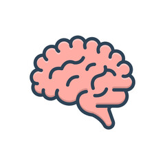 Color illustration icon for human brain