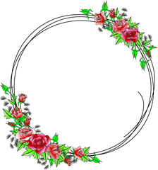frame with flowers