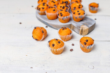 Mini chocolate chip cupcakes.