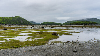 Parc National du Bic near Rimouski in Bas St Laurent (Quebec, Canada) on a rainy and moody day