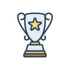 Color illustration icon for top award