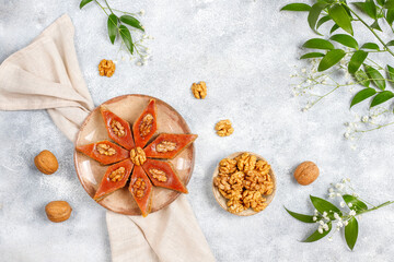 Fototapeta na wymiar Traditional Azerbaijan holiday Novruz sweets pakhlavas.