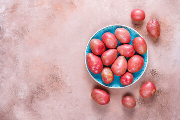 Fresh organic raw red potatoes.
