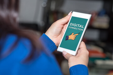 Digital connection concept on a smartphone