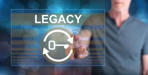 Man touching a legacy concept