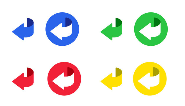 矢印の戻るアイコンやボタンのセット