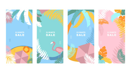 Summer banner template with Colorful background.