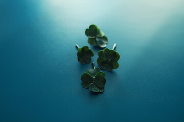 St. patrick's day background. Religious Christian Irish celebration. Four-leaf clover symbol of...