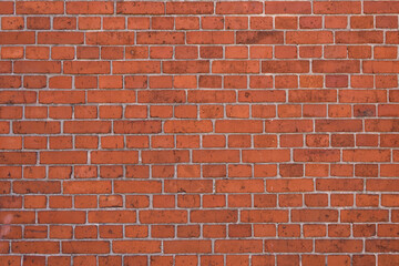 Brick wall with red brick, red brick background.