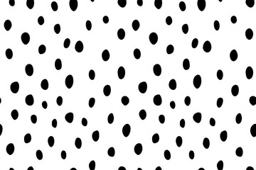 Background polka dot. Seamless pattern. Random dots, circles, animal skin. Design for fabric, wallpaper. Irregular random abstract vector texture. Repeating graphic backdrop