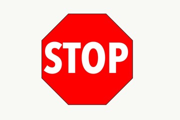 Eye-catching design of red regular octagon shape STOP icon pattern isolated on white background, transportation STOP sign banner