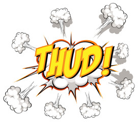 Comic speech bubble with thud text