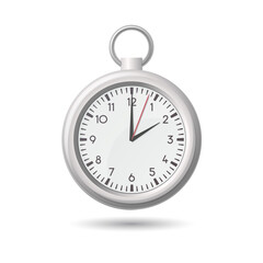 Pocket fob watch concept. Colored flat vector illustration. Isolated on white background.