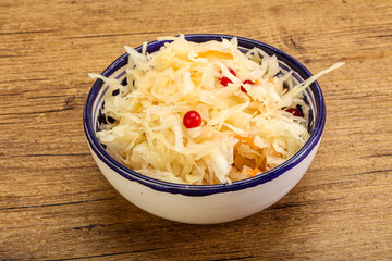 Sauerkraut with cranberry in the bowl