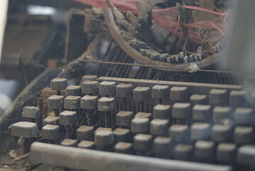 old typewriter keyboard and key