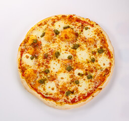 Italian Pizza with mozzarella and pesto