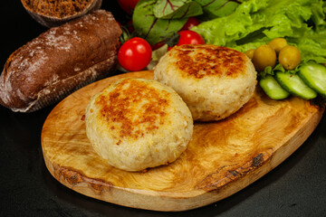 Homemade roasted cutlet minced meat