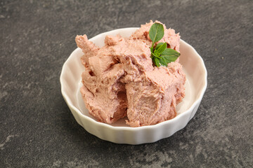 Liver pate in the bowl