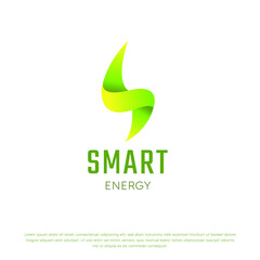 Smart Energy. Logo letter S with gradient green concept logo design idea for company, website or brand