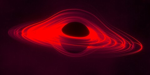 Black hole. Dark night sky. Dark interstellar space. 2d illustration. Cosmos. Powerful stars in a deep space. Blue cold nebula. Galactic center. Matter collapse.