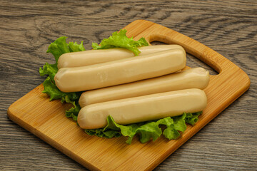 Chicken white sausage with salad