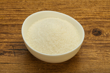 White sugar in the bowl