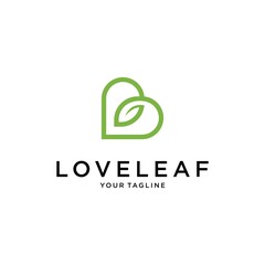 Abstract Initial Letter B, leaf, hearth Logo. green color isolated on White Background. Usable for Business and Branding Logos. Flat Vector Logo Design Template Element. © bequeen