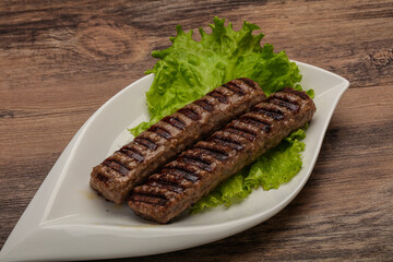 Two Grilled kebeb beef sausages
