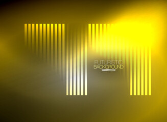 Bright neon color techno abstract background, shiny glowing neon lines in the dark background