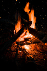 burning wood and making a campfire so it wouldn't get cold