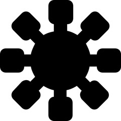 Network Glyph Vector Icon 