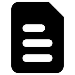 Document Glyph Vector Icon 