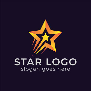 modern gradient logo of rocket star or swoosh rising star, reaching dream logo vector template