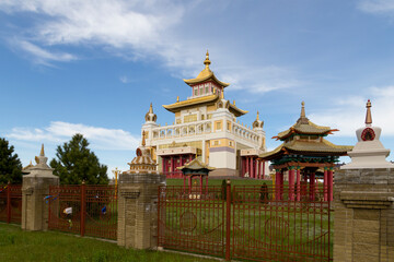 Elista, Russia: 04.19.2019. Buddhist complex Golden Abode of Buddha Shakyamuni in Kalmykia (Great Hurul)