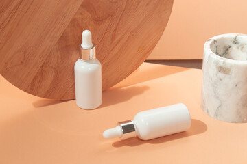 mockup of beauty fashion cosmetic makeup bottle perfume product with skincare healthcare concept on background