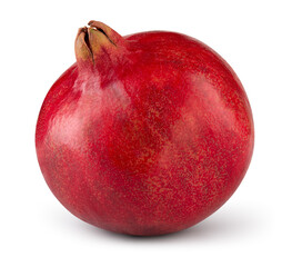 Pomegranate isolated. Pomegranate on white background. Whole fruit with clipping path. Full depth of field.