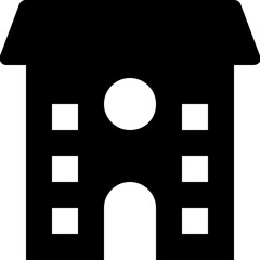 Building Glyph Vector Icon

