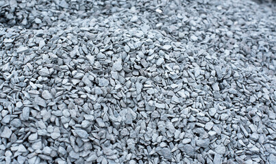 selective focus on a pile of fine rubble