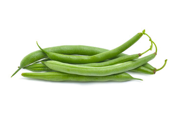 fresh green beans (String Bean )on white background.