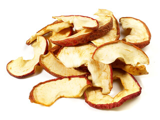 Dried Apple Rings isolated on white Background