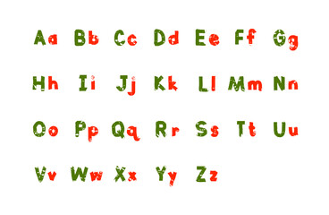 Fototapeta premium alphabet on white background. vector cute illustration doodles by hand
