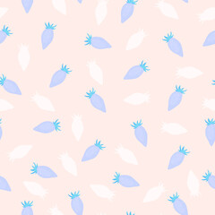 Berry strawberry pattern in pink color for summer background in hand drawn style