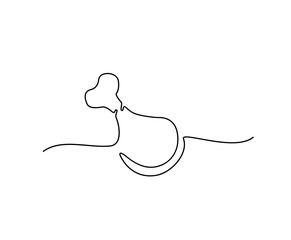 Continuous line drawing of Chicken leg with bone vector illustration. crispy fried chicken hand drawn minimalism style.