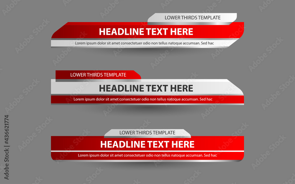 Wall mural set collection vector of broadcast news lower thirds template layout design banner for bar headline 