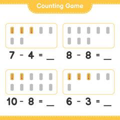 Counting game, count the number of Thermometer and write the result. Educational children game, printable worksheet, vector illustration