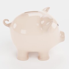 Realistic 3D Render of Piggy Bank