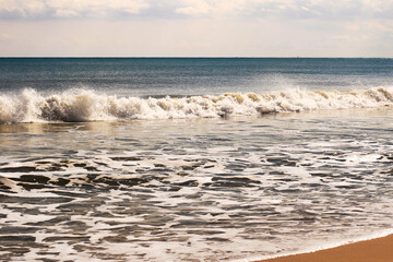 Sunny day on the beach in La Marina, Alicante